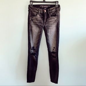 American Eagle Distressed Black Denim Jeans